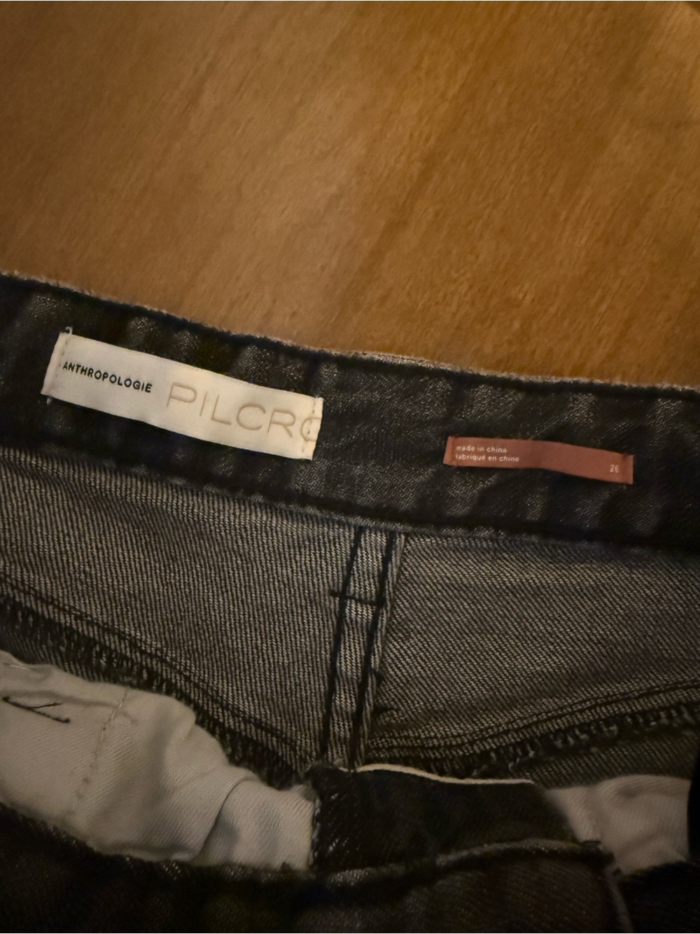 Pilcro Anthropologie Ultra High-Rise Beaded Straight Jeans Black Slim Cut Sz 26 - Picture 7 of 10